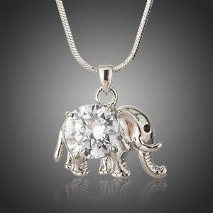 Crystal Elephant Pendant Necklace KPN0237 - KHAISTA Fashion Jewellery