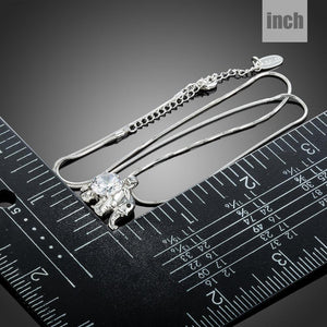 Crystal Elephant Pendant Necklace KPN0237 - KHAISTA Fashion Jewellery