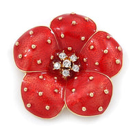 Side angle view of Khaista crystal flower brooch