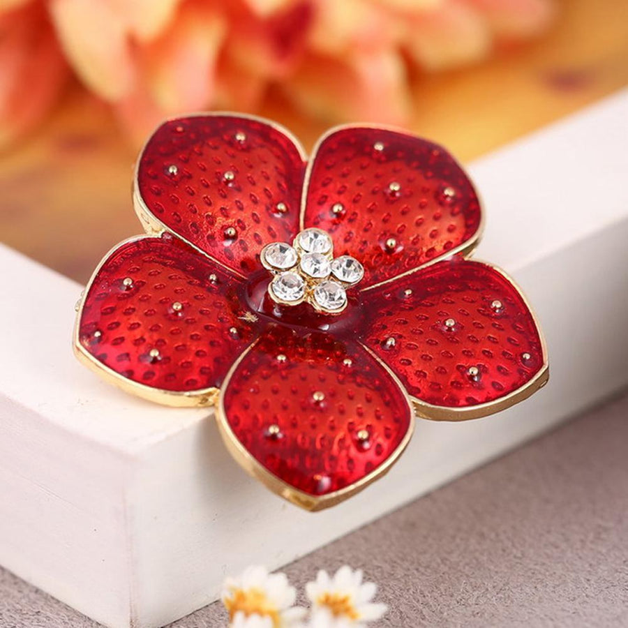 Khaista crystal flower brooch pin on white background
