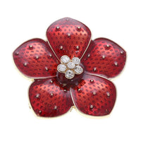 Flower bloom detail on Khaista crystal brooch