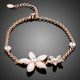 Crystal Flower Link Chain Bracelet