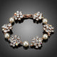 Crystal Flowers with Pearl Bracelet