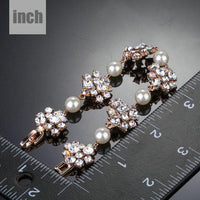 crystal flowers pearl bracelet detail view by KHAISTA