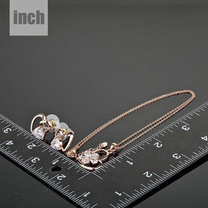 Crystal Heart Shaped Stud Earrings and Necklace Set - KHAISTA Fashion Jewellery