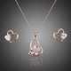 Crystal Heart Stud Earrings and Necklace Set