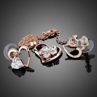 Close-up of crystal heart stones on Khaista set