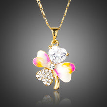 Load image into Gallery viewer, Crystal Leaf Oil Paint Design Necklace KPN0166 - KHAISTA Fashion Jewellery
