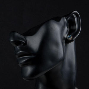 Crystal Light Blue Eyeballs Stud Earrings - KHAISTA Fashion Jewellery