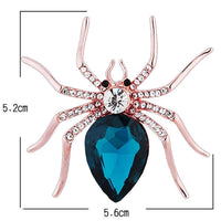 Close-up of crystals on Khaista spider brooch