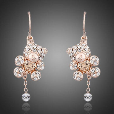 Crystal Teddy Bear Earrings - KHAISTA Fashion Jewellery