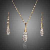 Khaista crystal waterdrop necklace and earrings set