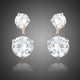 White Cubic Zirconia Crystal Drop Earrings