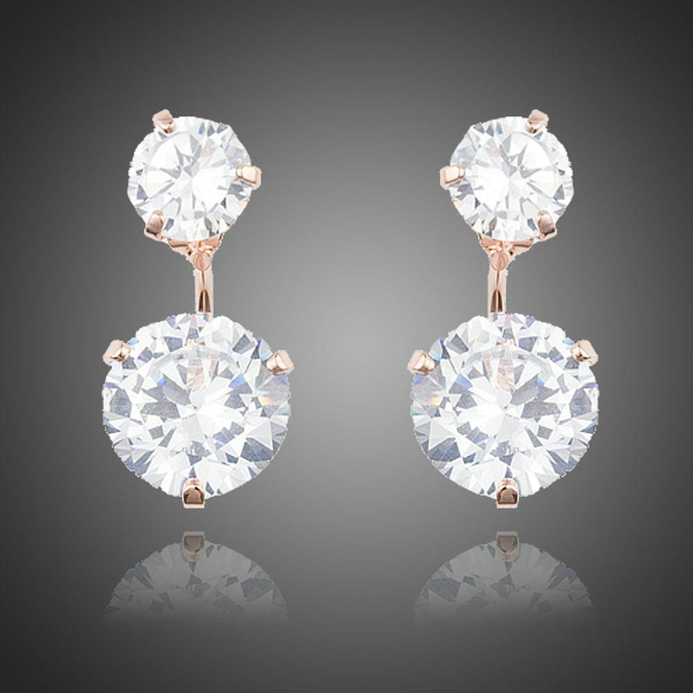 Crystal White Cubic Zirconia Drop Earrings - KHAISTA Fashion Jewellery