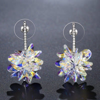 crystal dangle earrings detail view by KHAISTA