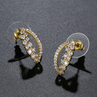 cubic zircon fashion earrings detail view by KHAISTA