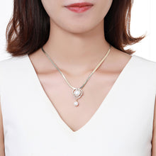 Load image into Gallery viewer, Cubic Zircon Pearl Flower Necklace KPN0261 - KHAISTA Fashion Jewellery
