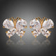 Cubic Zirconia Butterfly Stud Earrings