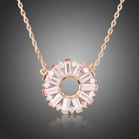 KHAISTA cubic zirconia chain necklace on white background