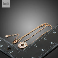 Pendant detail on KHAISTA cubic zirconia chain necklace