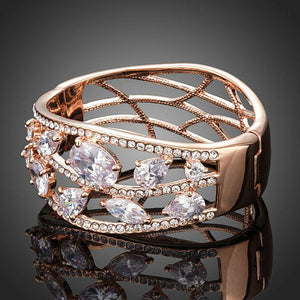 Cubic Zirconia Cuff Bangle - KHAISTA Fashion Jewellery