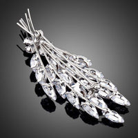 Close-up of CZ stones on Khaista feather brooch