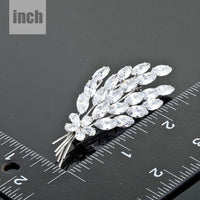 Feather design detail on Khaista CZ brooch