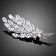 Cubic Zirconia Feather Brooch Pin