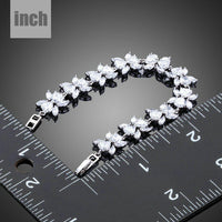 CZ flower garland bracelet detail view by KHAISTA