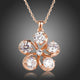 Cubic Zirconia Flower Pendant Necklace