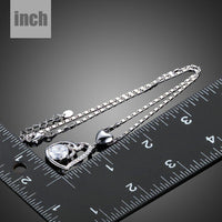 Pendant detail on KHAISTA CZ heart pendant necklace