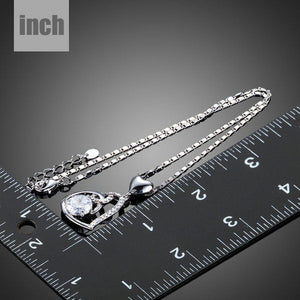 Cubic Zirconia Heart Pendant Necklace KPN0156 - KHAISTA Fashion Jewellery