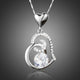 Cubic Zirconia Heart Pendant Necklace
