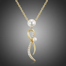 Load image into Gallery viewer, Cubic Zirconia Pearl Necklace Pendant - KHAISTA Fashion Jewellery
