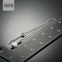 Pendant detail on KHAISTA cubic zirconia pendant necklace