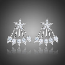 Load image into Gallery viewer, Cubic Zirconia Pentagram Drop Earrings -KPE0354 - KHAISTA Fashion Jewellery
