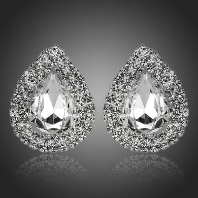 Cubic Zirconia Stud Earrings -KPE0112 - KHAISTA Fashion Jewellery