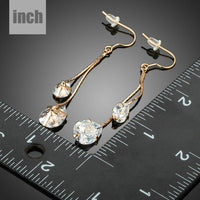 crystal swing drop earrings detail view by KHAISTA