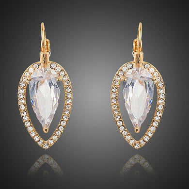 Cubic Zirconia Water Drop Dangle Earrings - KHAISTA Fashion Jewellery