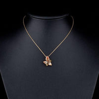 Close up detail of KHAISTA CZ water drop pendant necklace