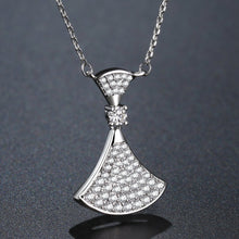 Load image into Gallery viewer, Cubic Zirconia White Gold Pendant Necklace KPN0252 - KHAISTA Fashion Jewellery
