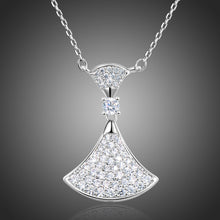 Load image into Gallery viewer, Cubic Zirconia White Gold Pendant Necklace KPN0252 - KHAISTA Fashion Jewellery
