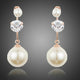 Cubic Zirconia and Pearl Drop Earrings