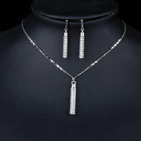 Side angle view of Khaista white crystal set