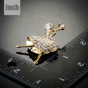 Dancing Girl Crystal Pin Brooch - KHAISTA Fashion Jewellery