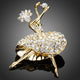 Crystal Dancing Girl Brooch Pin