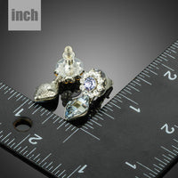 dangling crystal drop earrings detail view by KHAISTA
