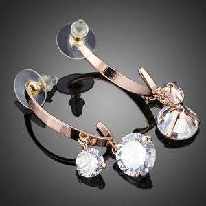 Dangling Cubic Zirconia Drop Earrings - KHAISTA Fashion Jewellery