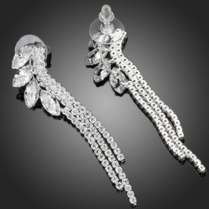 Dangling Ear Lobe Cubic Zirconia Drop Earrings - KHAISTA Fashion Jewellery