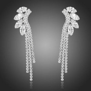 Dangling Ear Lobe Cubic Zirconia Drop Earrings - KHAISTA Fashion Jewellery